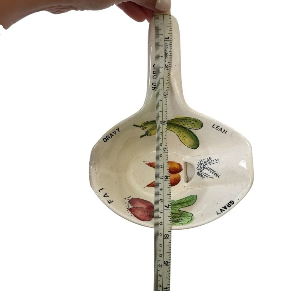 Vintage No Drip Gravy Separator‎ Ceramic Vegatables Country Core Decor E72Q